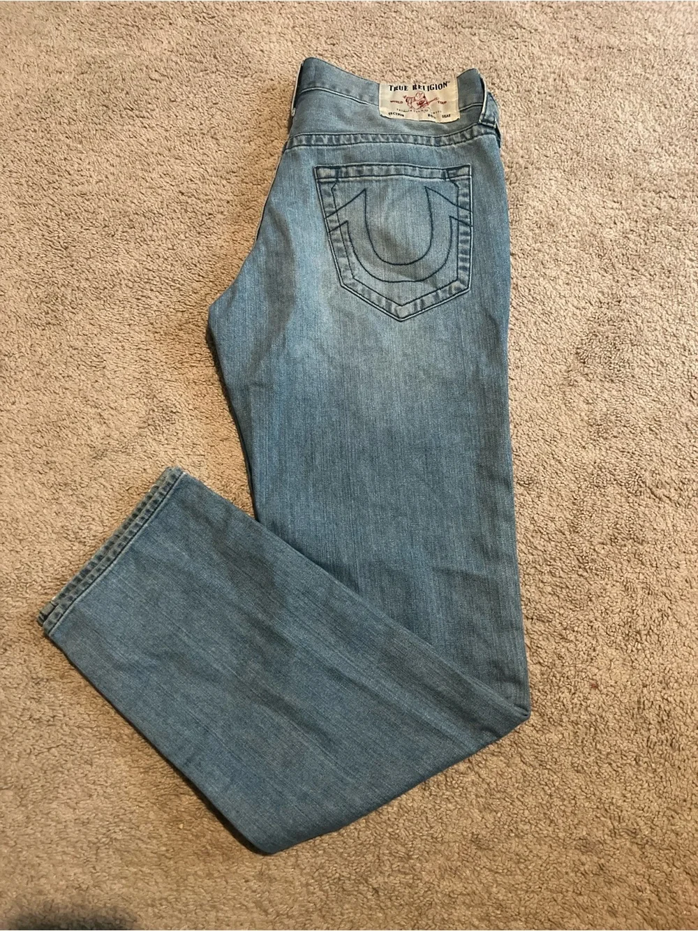 True Religion Men's Medium Blue Straight Leg Jeans